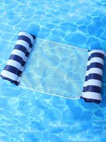 1pc Inflatable Hammock With Net, Foldable Dual-Use Backrest Floating Raft, Water Recreation Lounge Chair Floating Bed Sofa