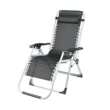 178*66*95cm Camping Chair, Portable Deck Chair, Foldable And Adjustable Armchair, Reclining Outdoor Sun Loungers, Relaxing Chairs For Patios, Terraces, Gardens, Camping - 黑色 - 查看 1
