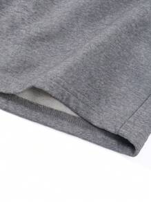 Pantaloncini da uomo in cotone basic, stampa in stile città americana, stile college con blocchi di colore a coste, nuovi pantaloncini da uomo morbidi e traspiranti, primavera ed estate, set da due pezzi grigio floreale.