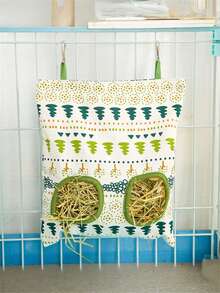 1Pc Hanging Feeding Bag Pet Hay Bag For Guinea Pigs Small Animal Feeder Rabbit 2 Holes/3 Holes Food Dispensers Container Bag Rack Cage Accessories,Dry Grass Feeder Pouch For Rabbit Small Animal Food Storage Bags Pet Feeding Multipurpose Guinea Pig Supplies - Multicolor - View 7
