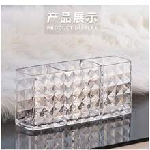 1 pieza Soporte acrilico transparente de 3 rejillas para bolígrafos, estuche de almacenamiento para lápices y cosméticos de bolígrafo, estante de exhibición de herramientas cosméticas, caja de almacenamiento de cosméticos, para guardar lápiz labial, brillo de labios, delineador, lápiz labial, pincel cosmético, rotulador, bolígrafo para pintar. Artículos esenciales para el tocador, escritorio, baño, habitación, dormitorio, decoración de la sala de estar y oficina. - Multicolor - Ver 9