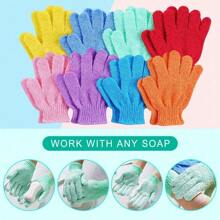 1pc Bath Exfoliating Gloves, Reusable Shower Mitts For Scrubbing, Back Scrubber, Massage And Body Exfoliation, Body Cleansing Accessories,1/3/5/10/20/30/40pcs,For Bath, Face, Spa, Hand Wash, Deep Dead Skin Wash Home Bathroom Decor Fall Decor Back To School
