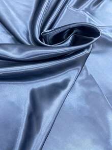 1pc High Sheen Satin Lining Fabric, Pre-Cut Garment Lining Fabric, Smooth, Soft, Breathable Lining For Wedding Dresses - Navy - View 2