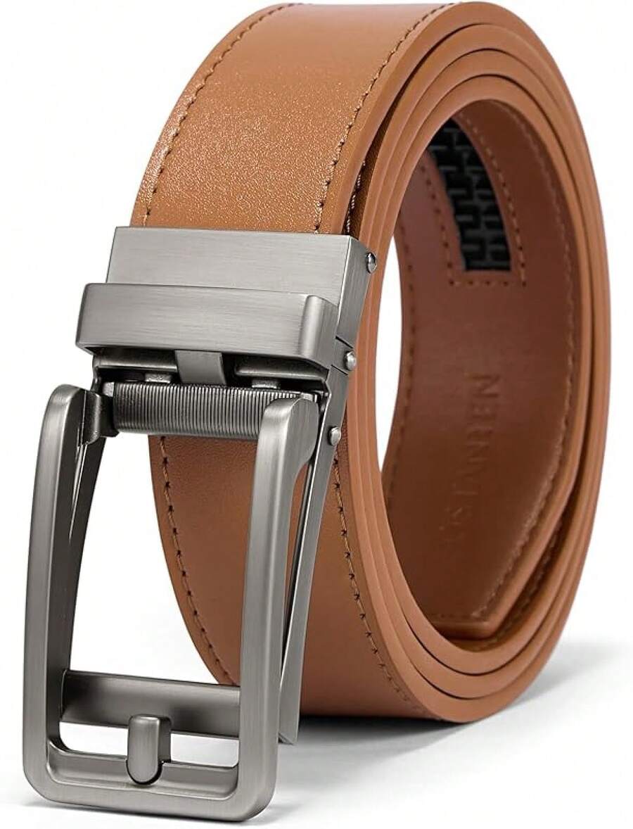 BOSTANTEN Belt Men Leather Reversible Belts Men 1 3/8 Casual Dress Pants, Two-In-One Belt - 007-淺棕色 - 查看 1