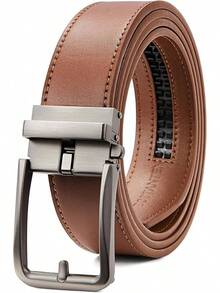 BOSTANTEN Belt Men Leather Reversible Belts Men 1 3/8 Casual Dress Pants, Two-In-One Belt - 011-gun+Brown - View 1