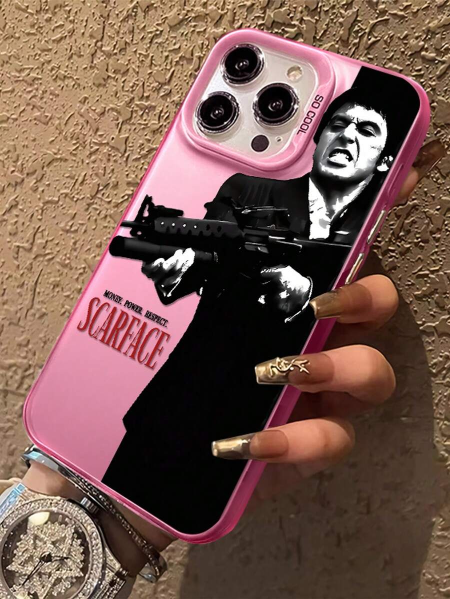 1pc Handsome And Cool Man Compatible With Apple Phone 16/15/14/13/12/11/ProMax/Pro/Plus/Xs Max/XS/X, For Compatible With Sam Galaxy S22/S23/S24/S25/Plus/FE/Edge/Ultra Fall Prevention Anti-Shock, Anti-Slip, Anti-Drop, Camera Lens Protection, Silicone Anti Wear Phone   ﻿ - 粉色 - 查看 1