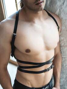 Y-förmiger Brustgeschirr für Herren, Y-förmiges Brustgeschirr, Schulterriemen Geschirr, brutales Brustgeschirr, PU-Leder Brustgeschirr, echtes PU-Leder sexy Herren Unterwäsche Accessoire