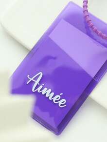 1pc Personalized Name Colorful Luggage Tag For Suitcases Customized Monogram Name PVC Luggage Tags With Name Card Custom Unique Tag Travel Bag Backpack Tags Gift TagsTravel Accessories Handmade Chic Travel Gift Birthday Bridesmaid Gifts For Friends - Multicolor - View 11