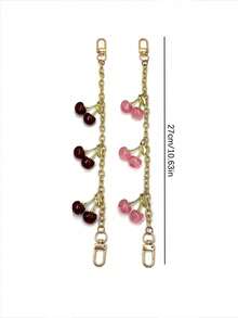 樱桃蝴蝶结吊坠时尚手提包链条肩带延长配件背包装饰