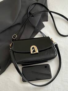 女士腋下包，百搭单肩/斜挎包，小众设计皮质手感包，时尚小方包 - 彩色 - 查看 7