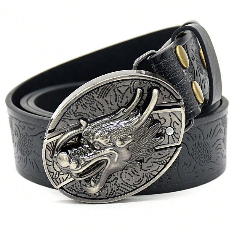 Men's Leather Belt Outdoor Multifunctional Belt With Knife Suitable For Men's Gift - LongtouBK - View 1