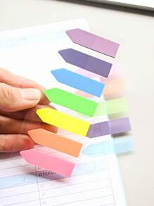 140 Sheets Of 1 PET Arrow Index Sticker Book Topic Label Paper Translucent Plastic Sticky Notes,School Supplies,Back To School