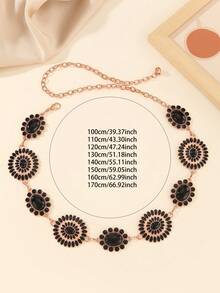 Vintage Metal Waist Chain, Versatile Accessory For Dresses, Skirts, Pants, Belt - Black - View 8