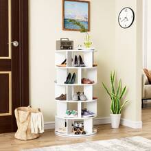 Shoe Rack, Rotating, White Round, 5 Levels, Height 115, Width 60 - 1 - View 9