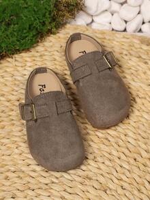 New Round Toe Non-Slip Soft Bottom Slip-On Casual Flats For Boys & Girls, Suitable For Spring & Summer - Grey - View 1
