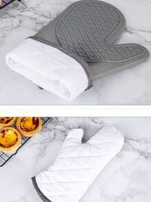 Guanti da cucina in silicone, spessi, antiscivolo, resistenti al calore, adatti per cottura e pasticceria, guanti da forno in silicone spesso resistenti al calore e allo scivolamento con due dita