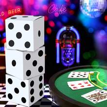 3/6 件 11 英寸赌场骰子礼品盒散装赌场主题派对用品装饰夜拉斯维加斯毕业舞会生日派对用品新年中心装饰游戏 - 彩色 - 查看 18