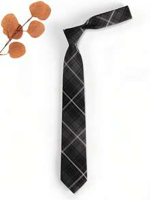 2件套女士休闲格子条纹图案可爱JK领带套装，适合约会、上学、日常穿着、拍照、节日、旅行等场合。 - 彩色 - 查看 5