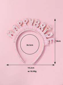 1 faixa de cabeça de plástico com glitter e letra "Aniversariante" com tule para meninas, efeito que brilha no escuro, adequada para festas de aniversário