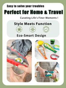 1pc 4-In-1 Multi-Function Bottle Opener And Can Opener - Portable, Non-Slip Handle, Convenient For Kitchen And Bar Use - Ideal Party Favor And Gift, Suitable For All, Elderly-Friendly, Kitchen Tool, Cooking Accessories, Household Kitchen Supplies, Thanksgiving Gift, Kitchen Gadget | Ergonomic Can Opener | Durable Plastic (Random Color Style)