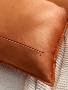 1 件天鹅绒边缘抱枕套纯色方形靠垫套，适用于沙发、卧室和汽车，秋季装饰，秋季装饰，房间装饰 - 橘色 - 查看 6