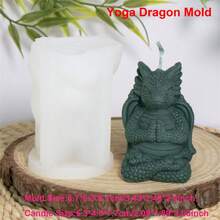 1 件破壳龙形蜡烛硅胶模具，用于制作蜡烛，DIY 冥想龙动物环氧树脂艺术工艺模具，用于家居装饰、工艺品