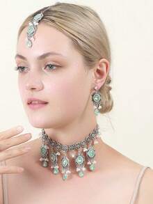 复古奢华南亚风格宫廷礼服套装，适合新娘、伴娘、派对、节日穿着