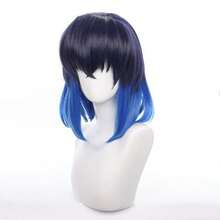 LShort Blue Black Cosplay Wig Halloween Costume Party Wig For Adult5001 - 橋平伊之助 - 查看 3
