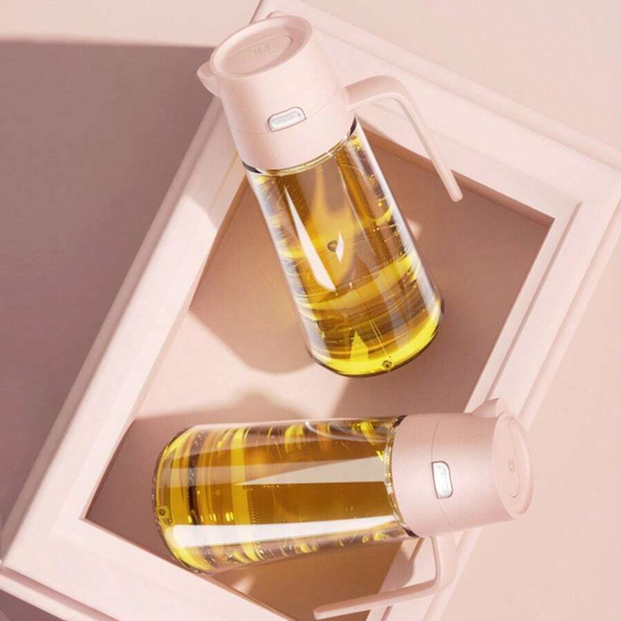 1 件自动开合玻璃油瓶，防漏厨房调味罐带盖，醋/油分配器