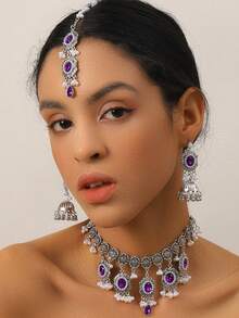 复古奢华南亚风格宫廷礼服套装，适合新娘、伴娘、派对、节日穿着