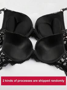 Damen Spitzen Muster Push-Up BH, rutschfestes Design zum Verhindern von Durchhängen und Brustunterstützung, Träger für Hochzeitskleid, Dessous