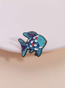 1pc Cute Fish Shaped Alloy Brooch, Clothing Bag Hat Pin, Friend Gift, Suitable For Men And Women Daily Wear
