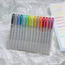 beizhixin Doppelköpfiger fluoreszierender Stift, Retro Marker Stift, Makronen Farbe Markerstift, hell farbiger Stift für Studenten, Schlüssel, Buchhaltung