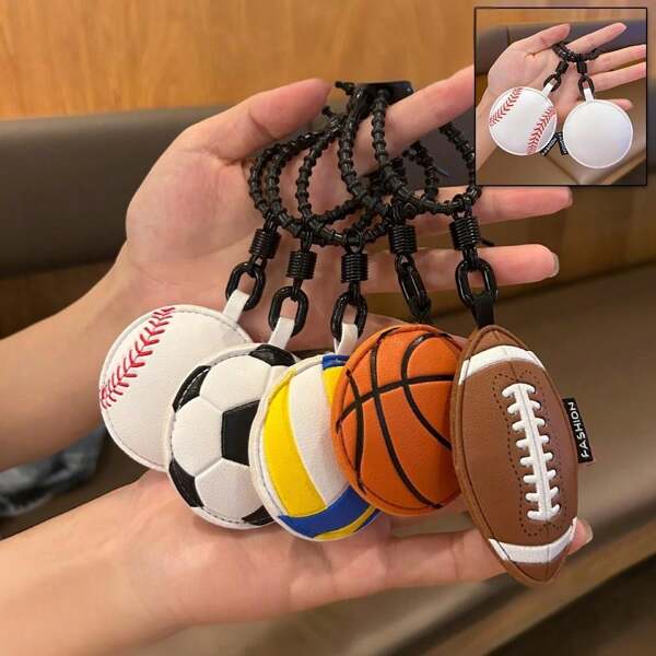 1pc SportsBall Leather Charm Set - 3D Premium Keychain & Couple Bag Ornamen Keychain For Bag