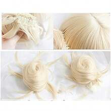 LAnime My Boku No Hero Academia Akademia Himiko Toga Short Light Blonde Ponytails Heat Resistant Cosplay Costume Wig+Cap5001 - 艾秀 - 查看 4