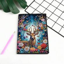 1 Conjunto Kit de Pintura de Diamante DIY - Caderno de Couro Falso Preto, Material Artesanal para Casa, Escritório e Escola, Presente Perfeito para Volta às Aulas ou Acessório de Mesa Criativo, Presente Ideal para Artesãos | Artesanato Feito à Mão Exclusivo