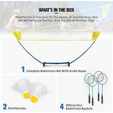 Badminton Rackets - Yellow/Blue (standard Set) - View 4