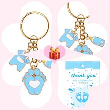 30pcs/10sets 10/20/30 Sets Baby Shower Favors With Design Key Chains With White Organza Bags And Thank You Tags Boys And Girls Baby Shower Party Favor Holiday Essentials Suitable For Shower Party Favors Birthdays And Event Decorations