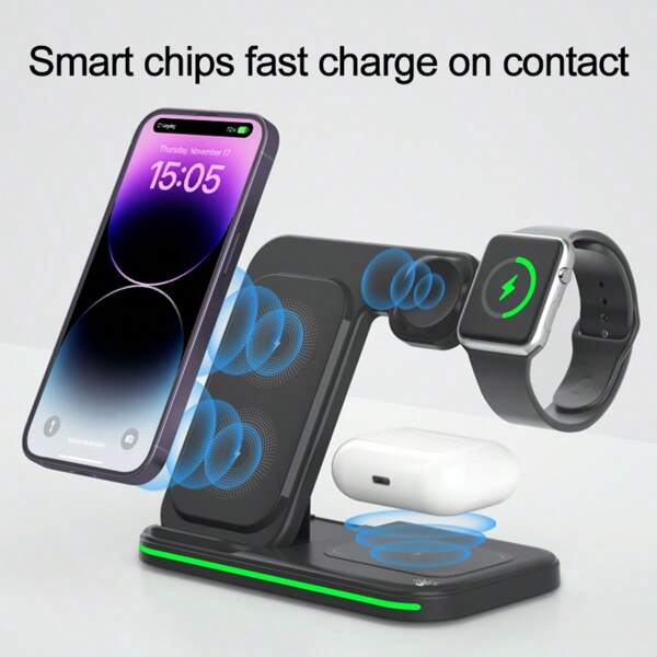 SIMSONLAB Triple Wireless Fast Charger 3 Devices, 1 Charger, 1 Socket. Charging Made Easy
