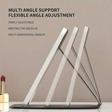 Makeup Mirror With Lights, Portable Beauty Mirror With Lights, 3 Color Illumination, Dimmable Touch Screen, Rechargeable Desktop LED Folding Makeup Mirror - 黑色 - 查看 8