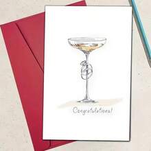 1 件祝贺婚礼订婚卡优雅香槟酒杯带戒指完美礼物送给新婚夫妇朋友新娘送礼会或周年庆典独特的订婚贺卡（带信封 + 贺卡） - 彩色 - 查看 13