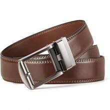 BOSTANTEN Belt Men Leather Reversible Belts Men 1 3/8 Casual Dress Pants, Two-In-One Belt - 001-復古棕色 - 查看 8