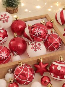 42pcs/Set Christmas Ball Ornaments Decoration Pendant Party Supplies Gift Box Set