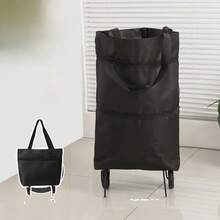 Foldable Wheeled Grocery Cart, Portable Waterproof Shopping Tote Bag