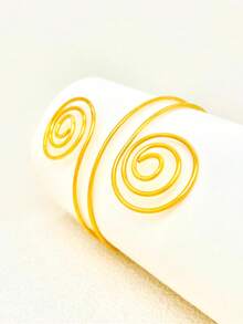 1 件优雅夏季金色螺旋女士臂章，适合女士派对、日常、海滩、宴会、佩戴、母亲节、万圣节、圣诞节、情人节、礼物 - 彩色 - 查看 3