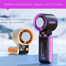 SULVGO 1800mAh 199-Speed Stepless USB-C Fan | 3-Mode Neck, Desk & Handheld Fan | Portable High-Speed Cooling For Home, Travel & School