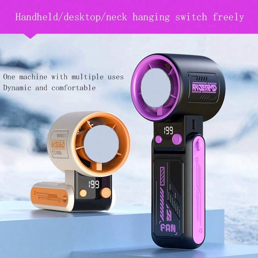 SULVGO 1800mAh 199-Speed Stepless USB-C Fan | 3-Mode Neck, Desk & Handheld Fan | Portable High-Speed Cooling For Home, Travel & School