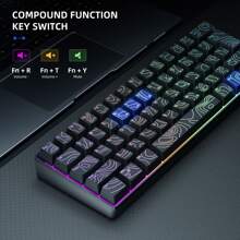 CHANGXIE 60% Gaming Keyboard, Numeric Keypad And Mouse Set. The Mini-Gaming Keyboard Has 61 Keys With True RGB Backlighting. The Detachable TYPE-C Cable Is Suitable For PC/ Gamers, Typists, Travelers And Business Travelers. It Is Convenient To Carry