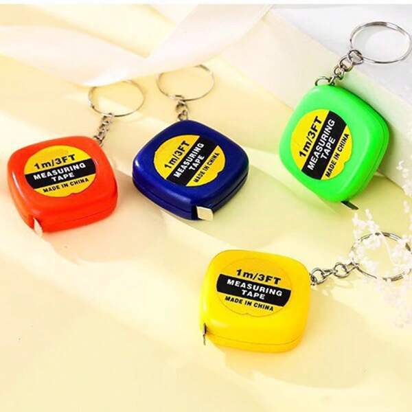 1pc Mini Retractable Tape Measure Keychain - 1m/39in Compact Pocket Size - Suitable For Daily Use, Party, School And Promotional Gifts, Solid Color Casual Backpack For School