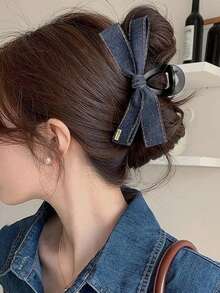 1 件大号缎带蝴蝶结发夹，高端奢华发饰，适合优雅的发髻，公主风格，蝴蝶结配饰，学校用品，大学